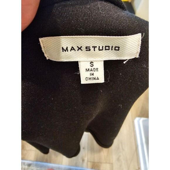 Max Studio Black Knit Drape Front Blazer Size Small - Picture 6 of 7